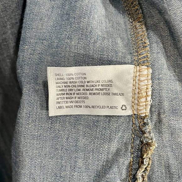 Universal Thread Blue Cotton Denim Button Front Western Dress Waist Belt Size XS - Picture 6 of 6